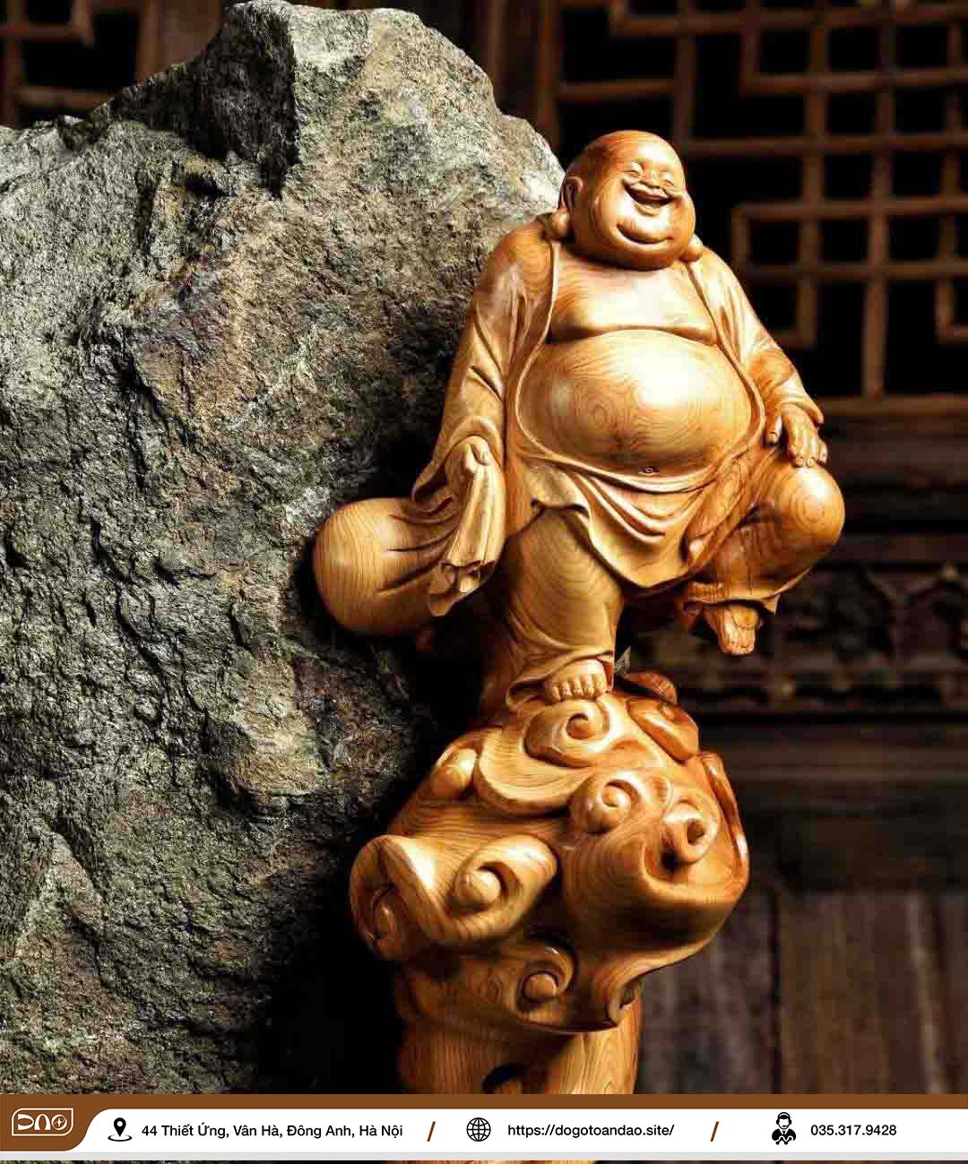 Tượng Phật Di Lặc Hoan Hỷ gỗ bách nhai 2